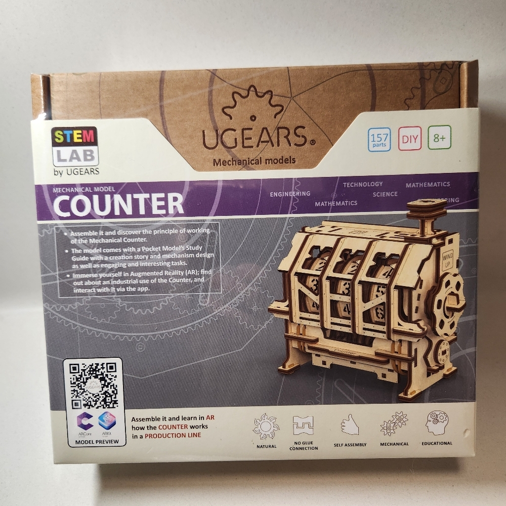 UGEARS STEM Lab 3D Puzzle Wood Model Kit Counter Wooden DIY Craft Ukrainian